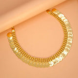 South Indian Gold-Plated Head Kasu Choker Necklace