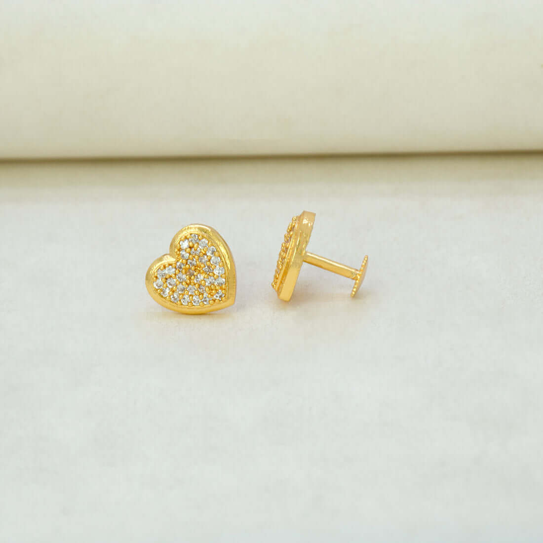 Gold-Plated-Heart-Shaped-Stone-Stud-Earrings