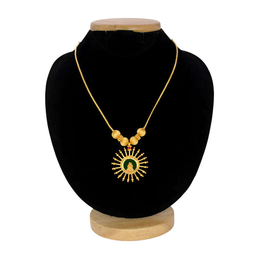 Traditional Gold Plated Lakshmi Pendant Necklace