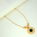 Kerala Gold Plated Palakka Style Green Pendant Necklace