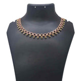 Gold Plated Premium Fashion Round Design Ruby Necklace 