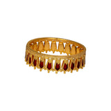Premium Gold Plated Red Nagapadam CZ Broad Bangle