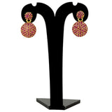 Elegant Gold Plated Disc Stone Drop Earrings