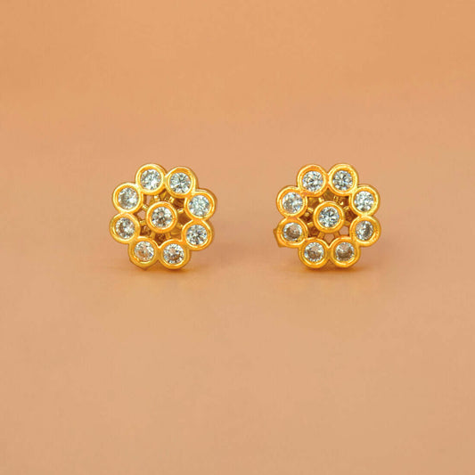 Gold-Plated-Sparkle-CZ-Blossom-Ear-Studs