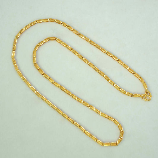 Gold-Plated-Textured-Link-Chain-Necklace
