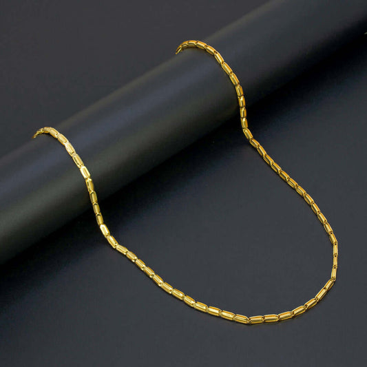 Gold-Plated-Textured-Link-Chain-Necklace