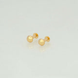 Gold Plated Tiny Button Stud Earrings Small