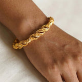 Gold Plated Twisted Vine Design Bangle for Women