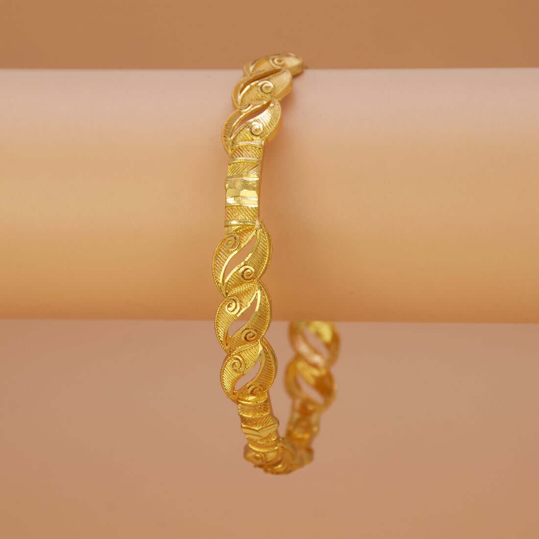 Gold Plated Twisted Vine Design Bangle for Women