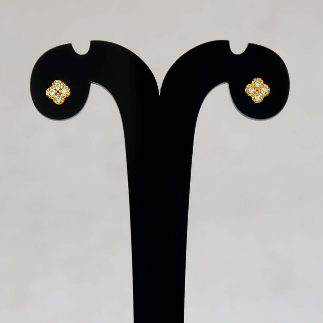 Gold-Plated Four-Petal CZ Flower Nose /Second Stud