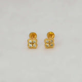 Gold-Plated Four-Petal CZ Flower Nose /Second Stud