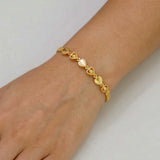 Gold Plated Triple Ball Heart Kilukkam Bracelet
