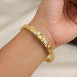 Gold-Plated Stylish Dual-Tone Bangle