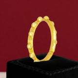 Gold Plated Simple Beaded Band Finger Ring