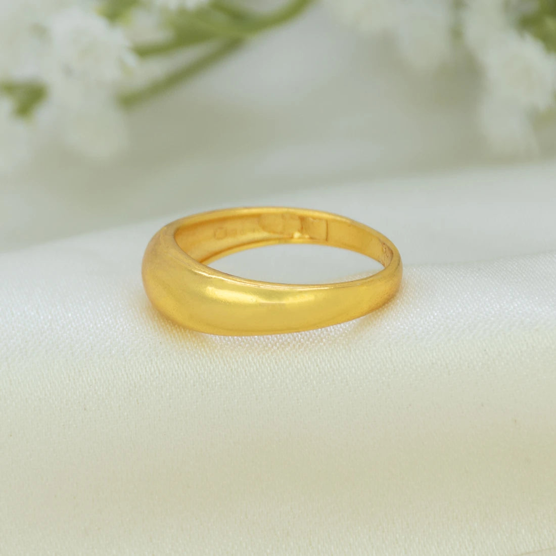 Unisex Gold Plated Traditional Plain Finger Ring