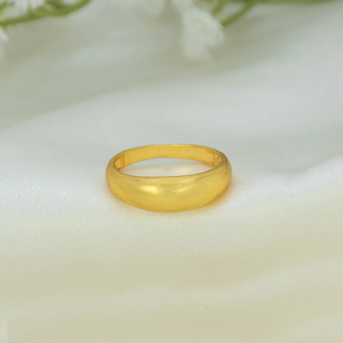 Unisex Gold Plated Traditional Plain Finger Ring