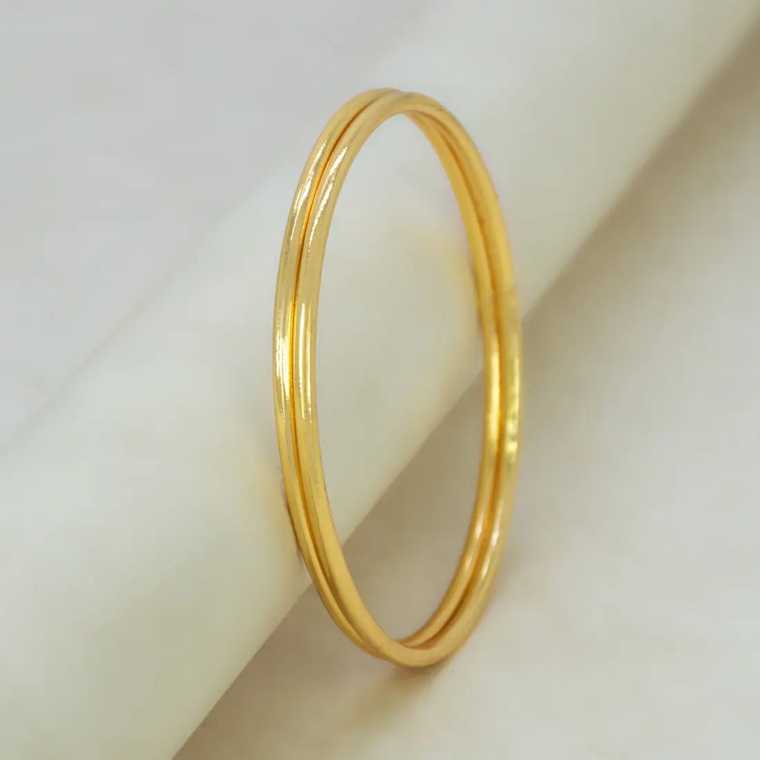 Gold Plated Simple Thin Daily Wear Plain Bangles