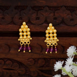 Gold Plated Crystal Hanging Beaded Studs
