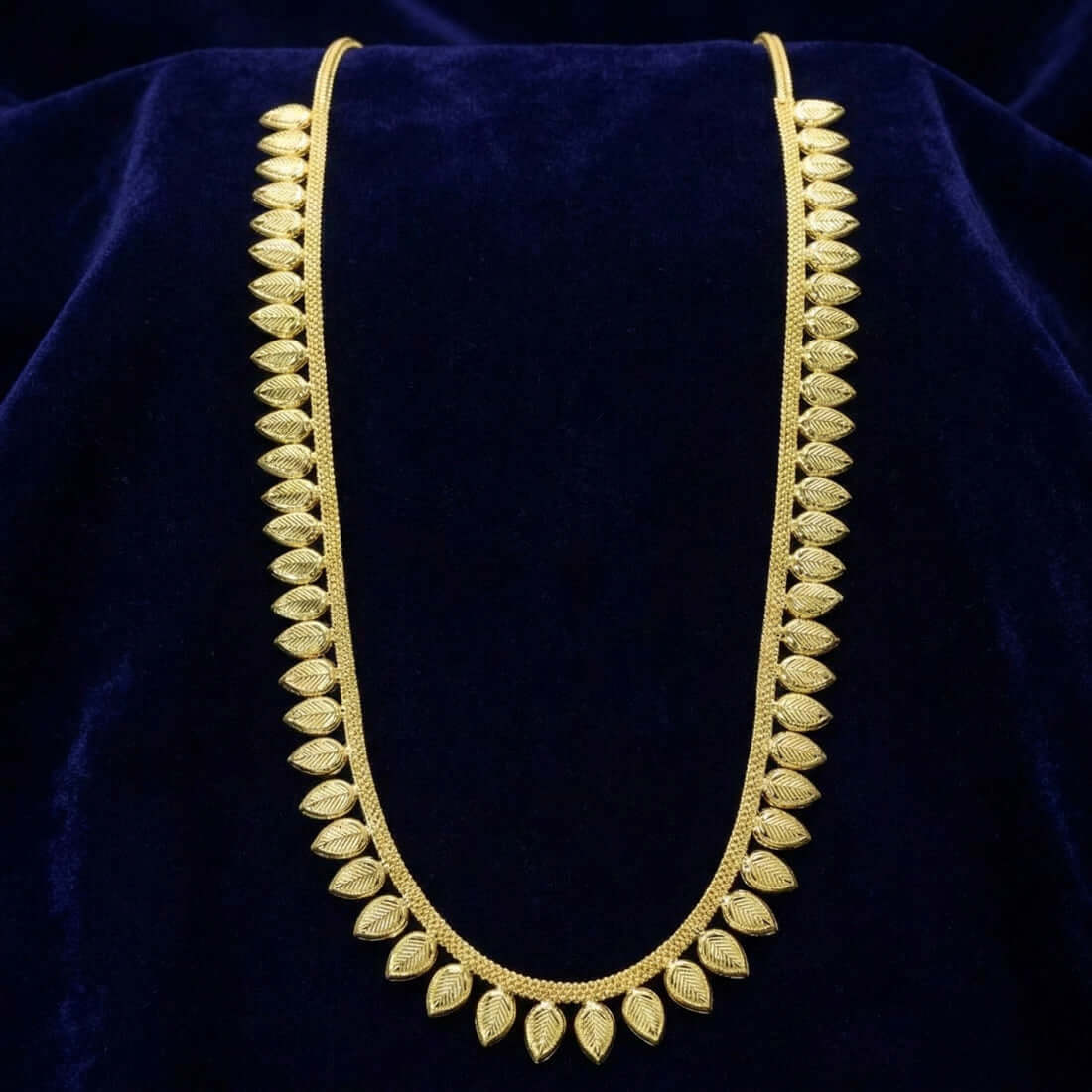 Gold Plated Traditional Leaf Bridal Long Chain