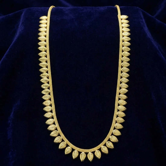 Gold Plated Traditional Leaf Bridal Long Chain