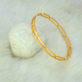 Elegant Gold Plated Link Design Plain Bangle