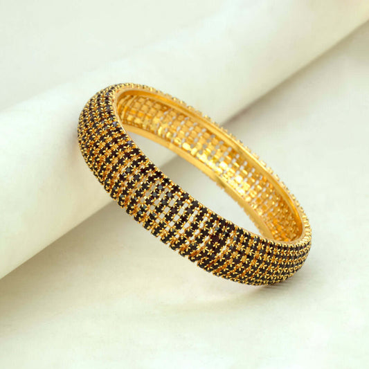 GoldPlatedMaroonStoneStuddedDesignerBangle