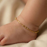 GoldPlatedMiniBallSpacerBabyAnklet-Payal