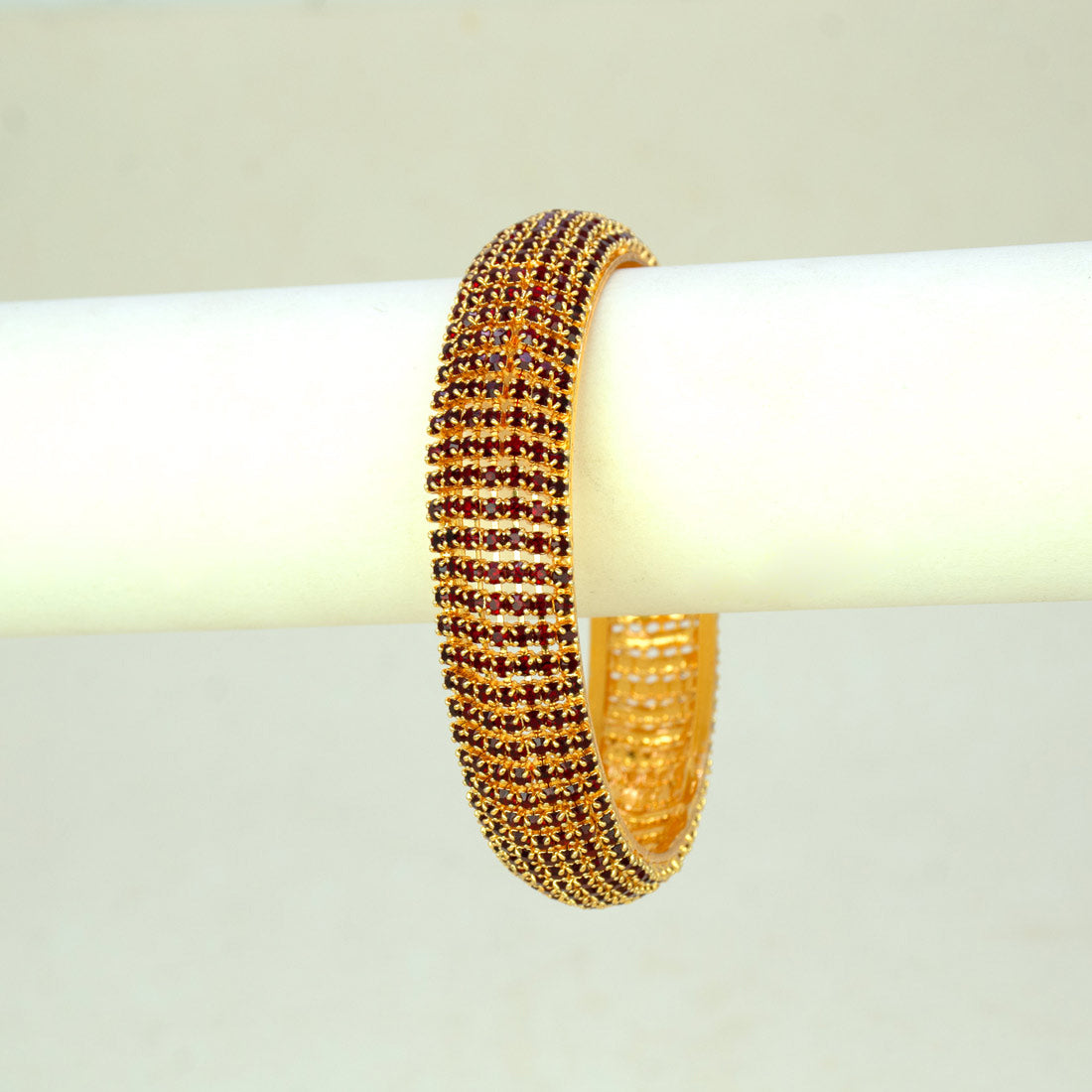 GoldPlatedRubyStoneStuddedDesignerBangle