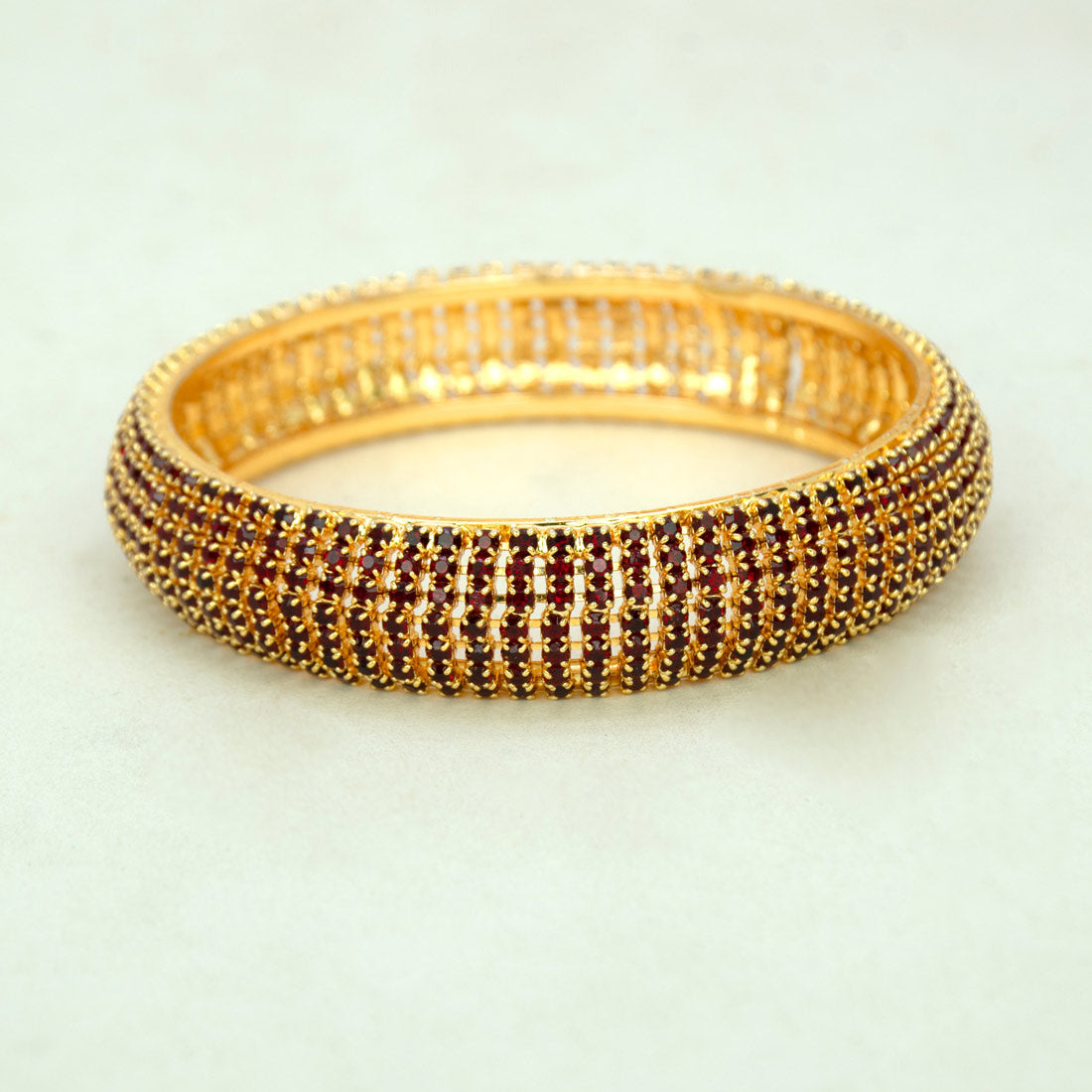 GoldPlatedRubyStoneStuddedDesignerBangle