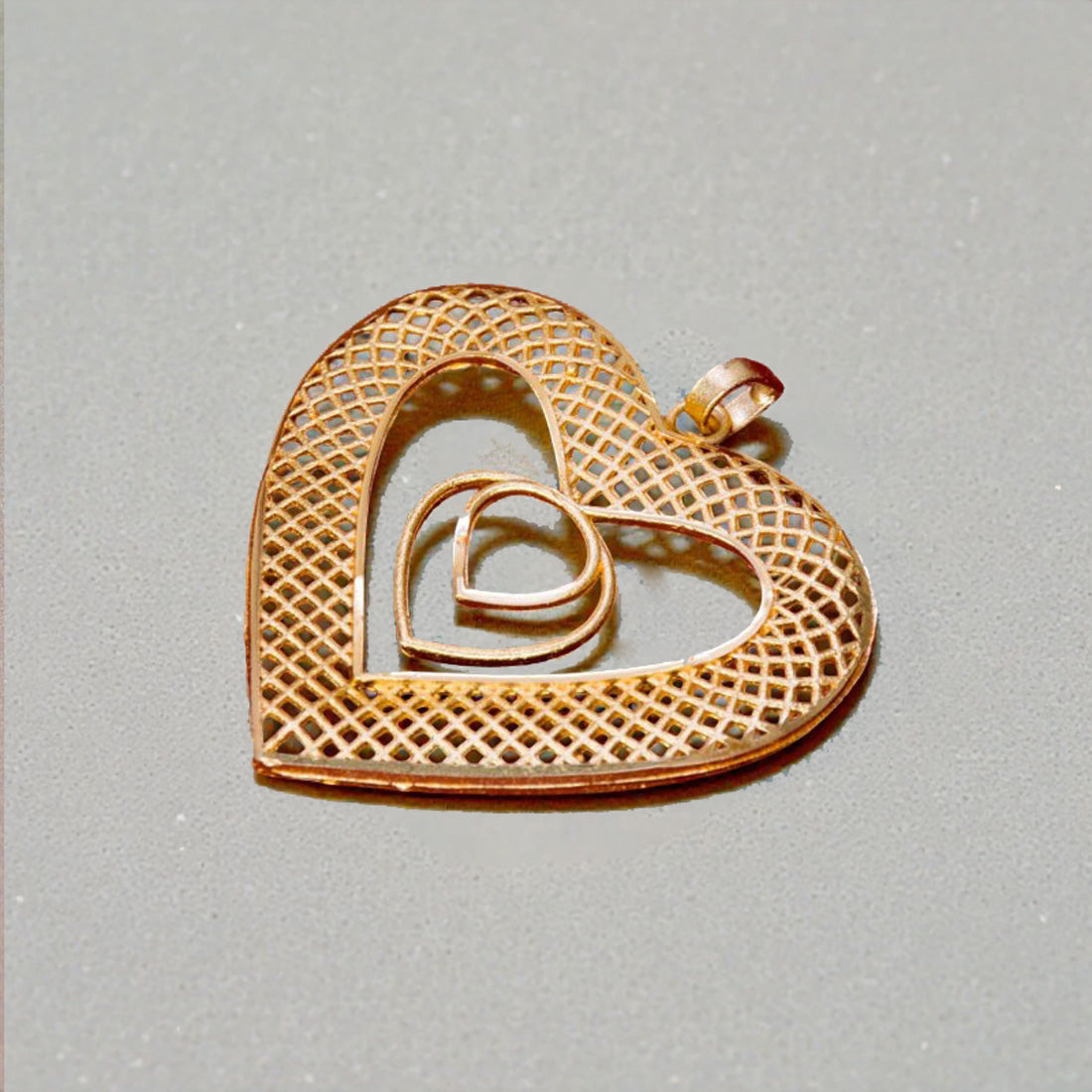 Gorgeous Big Gold Plated Heart Design Pendant