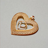 Gorgeous Big Gold Plated Heart Design Pendant