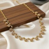 Graceful Gold Plated Round Semi-Precious Stone Necklace