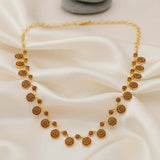 Graceful Gold Plated Round Semi-Precious Stone Necklace