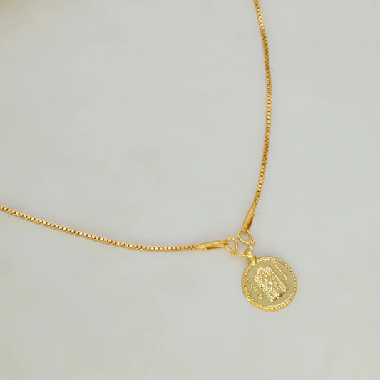 Gold Plated Small Round Guruvayoorappan Pendant