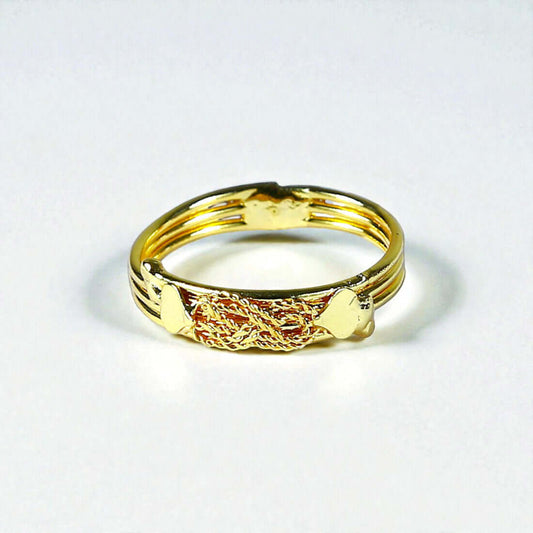 Gold Plated Sacred Knot and Heart Finger Ring