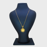 Floral Gold-Plated Coin Head Pendant