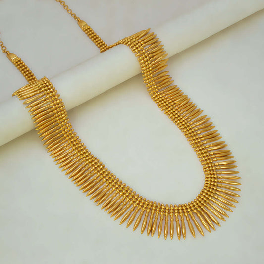 Gold Plated Pichimottu Jasmine Long Necklace