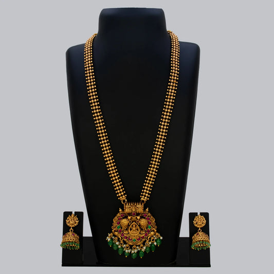 Antique Lakshmi Long Chain Set Bridal & Festive Wear - Multi-colour