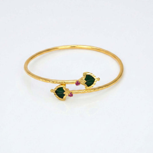 Kerala Gold Plated Open Palakka Bangle Bracelet
