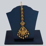 Ethnic Antique Lakshmi Peacock Kemp Maang Tikka - Multi Colour