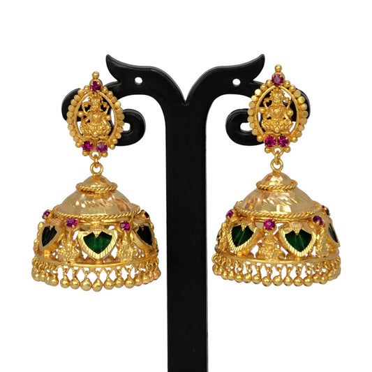 Ethnic Big Bridal Palakka Lakshmi Jhumka Earrings