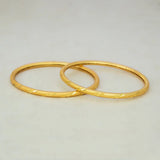 Lightweight Gold Plated Pipe Bangle Set