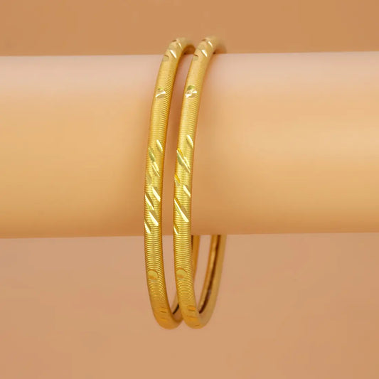 Gold-Plated Lightweight Daily Wear Pipe Bangles