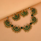 Matte-Finish-Chandbali-Green-Kemp-Necklace