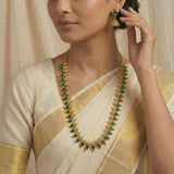 Matte-Gold-Plated-Green-Gopi-Long-Chain-Set