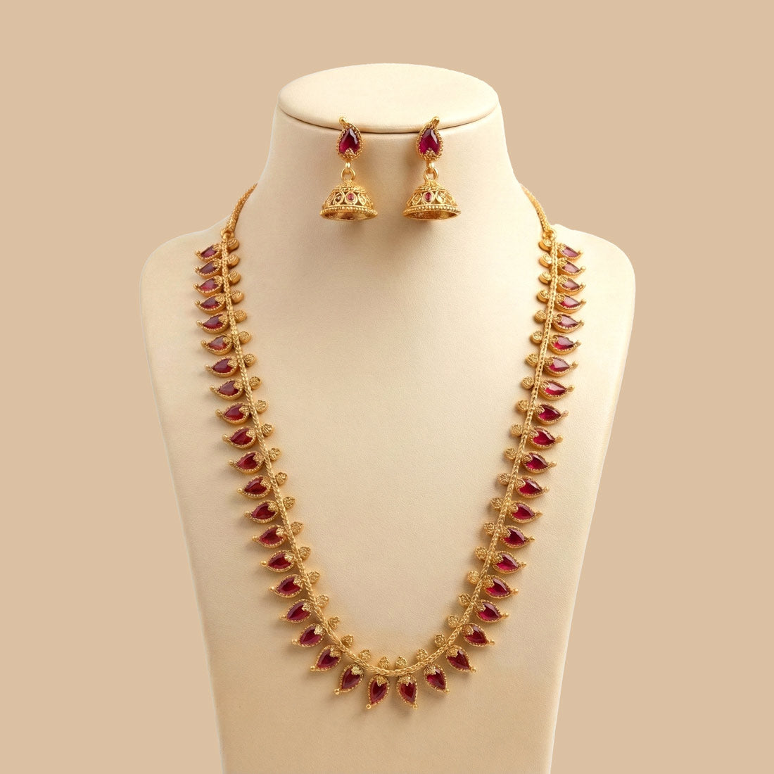 Matte-Gold-Plated-Red-Gopi-Long-Chain-Set-dmo