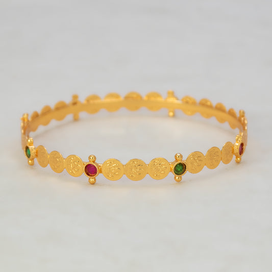 Sleek Lakshmi Kasu Multi-Colour Kemp Stone Bangle