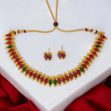 Multi-colour Kemp Stone Antique Mango Necklace Set