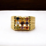 Gold plated Gent's Navaratna Finger Ring