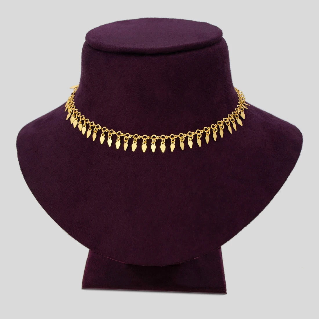 Gold Plated Link Chain 1-Line Elakkathali Necklace
